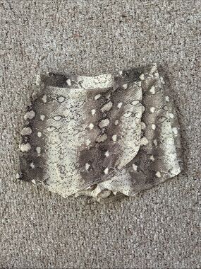 Wild Honey Cream and Brown Snake-Print Wrap Skort